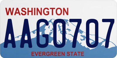 WA license plate AAG0707