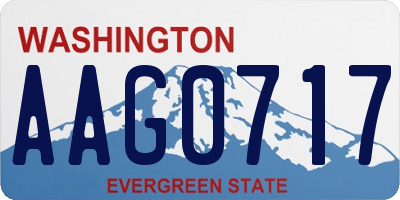 WA license plate AAG0717