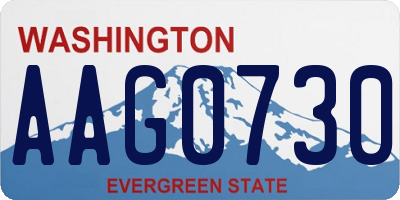 WA license plate AAG0730