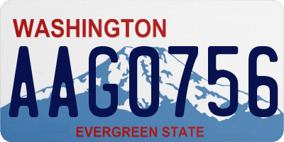 WA license plate AAG0756