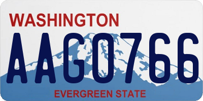 WA license plate AAG0766