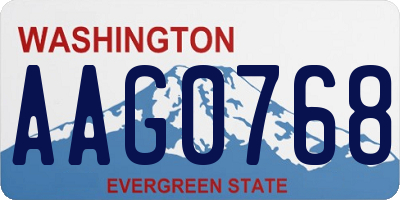 WA license plate AAG0768