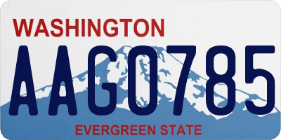WA license plate AAG0785