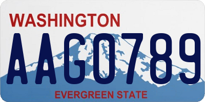 WA license plate AAG0789