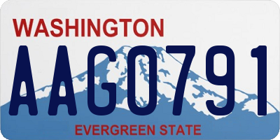WA license plate AAG0791