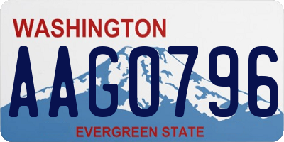 WA license plate AAG0796