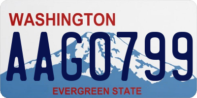WA license plate AAG0799