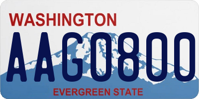 WA license plate AAG0800