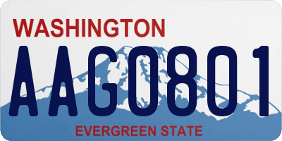 WA license plate AAG0801