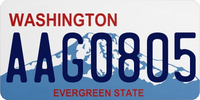 WA license plate AAG0805