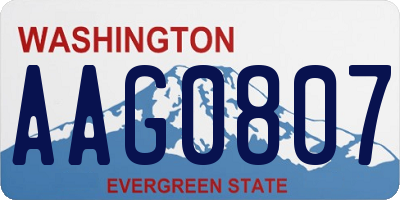 WA license plate AAG0807