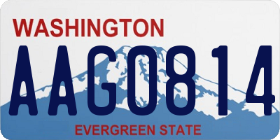 WA license plate AAG0814