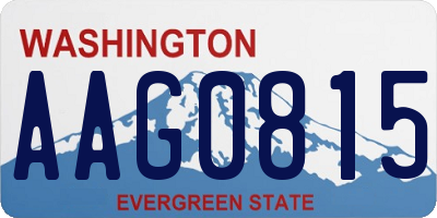 WA license plate AAG0815