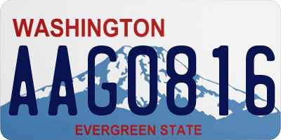 WA license plate AAG0816
