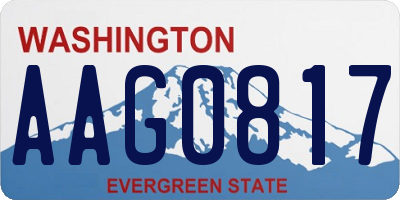 WA license plate AAG0817