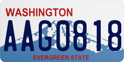WA license plate AAG0818