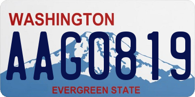 WA license plate AAG0819