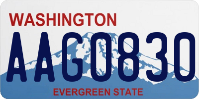 WA license plate AAG0830