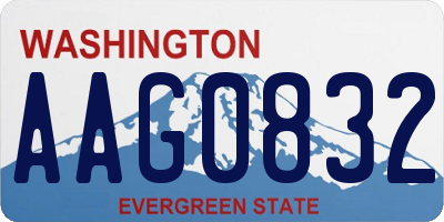 WA license plate AAG0832