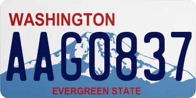 WA license plate AAG0837