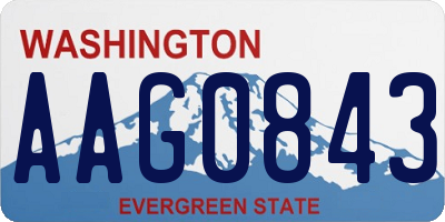 WA license plate AAG0843