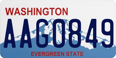 WA license plate AAG0849