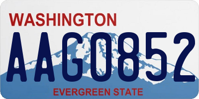 WA license plate AAG0852