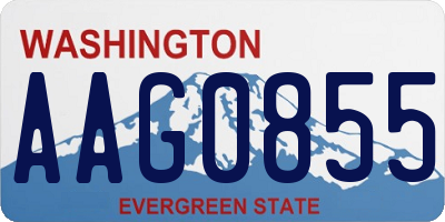 WA license plate AAG0855