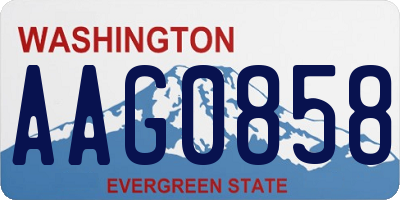 WA license plate AAG0858