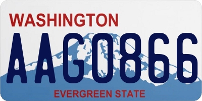 WA license plate AAG0866