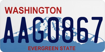 WA license plate AAG0867