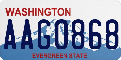 WA license plate AAG0868