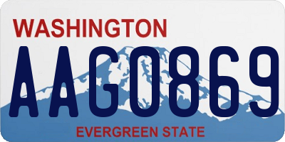 WA license plate AAG0869