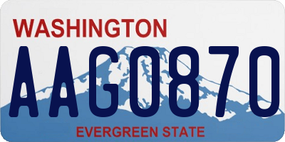 WA license plate AAG0870