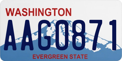 WA license plate AAG0871