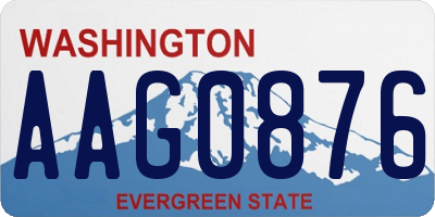 WA license plate AAG0876