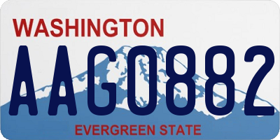 WA license plate AAG0882