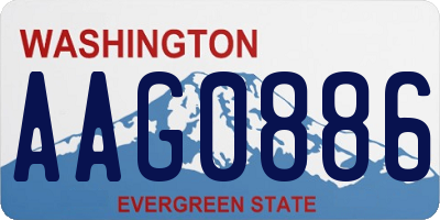 WA license plate AAG0886