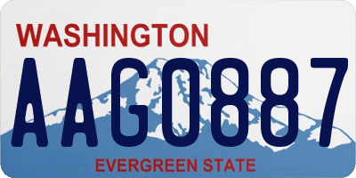 WA license plate AAG0887