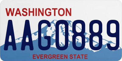 WA license plate AAG0889