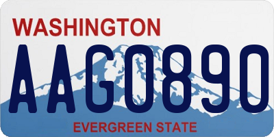 WA license plate AAG0890