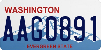 WA license plate AAG0891