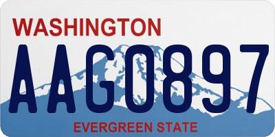 WA license plate AAG0897