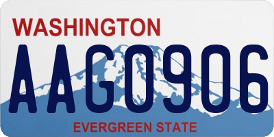 WA license plate AAG0906