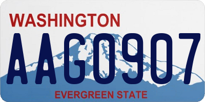 WA license plate AAG0907