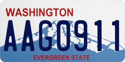 WA license plate AAG0911