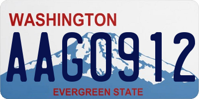 WA license plate AAG0912