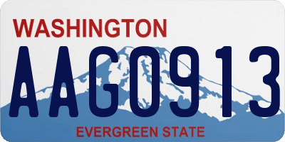 WA license plate AAG0913