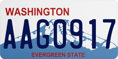 WA license plate AAG0917