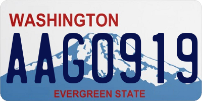 WA license plate AAG0919